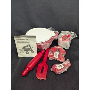Tupperware Kids 7 Piece Baking Set Thatsa Bowl Spatula Rolling Pin & More NEW